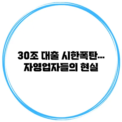 30조 대출 시한폭탄… 자영업자들의 현실