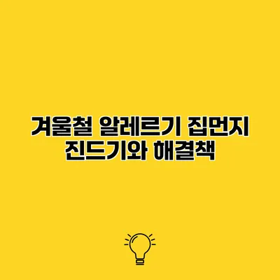 겨울철 알레르기 집먼지 진드기와 해결책
