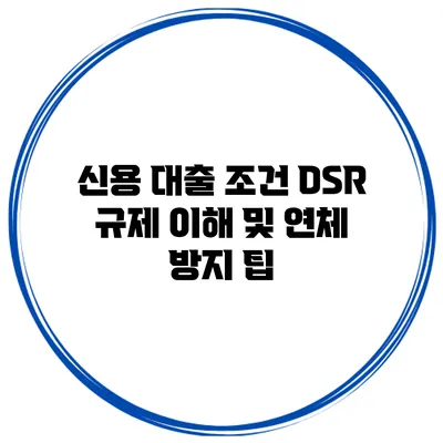 신용 대출 조건 DSR 규제 이해 및 연체 방지 팁