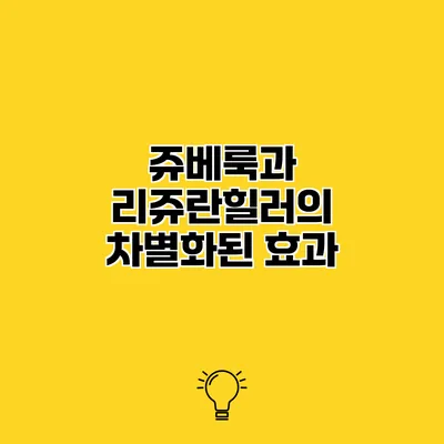 쥬베룩과 리쥬란힐러의 차별화된 효과